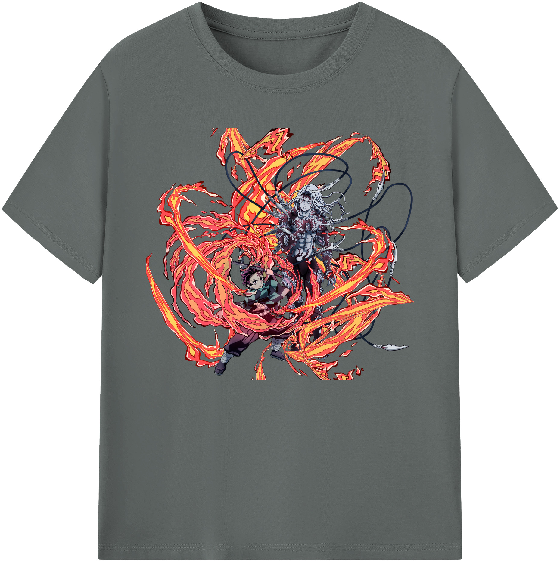 （画像用） 鬼滅の刃 竈門 炭治郎／かまど たんじろう Kamado Tanjirou 綿100％ メンズ半袖Tシャツ｜肌触りやわらか＆通気性